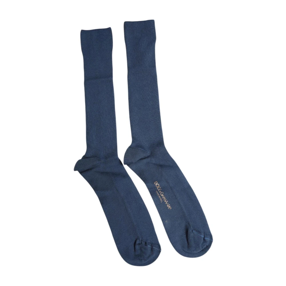 Dolce & Gabbana Men's Blue Luxury Logo Cotton Socks