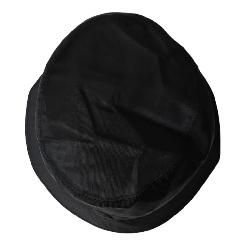 Dolce & Gabbana Zwarte brede rand emmer hoed mannen Black Heren
