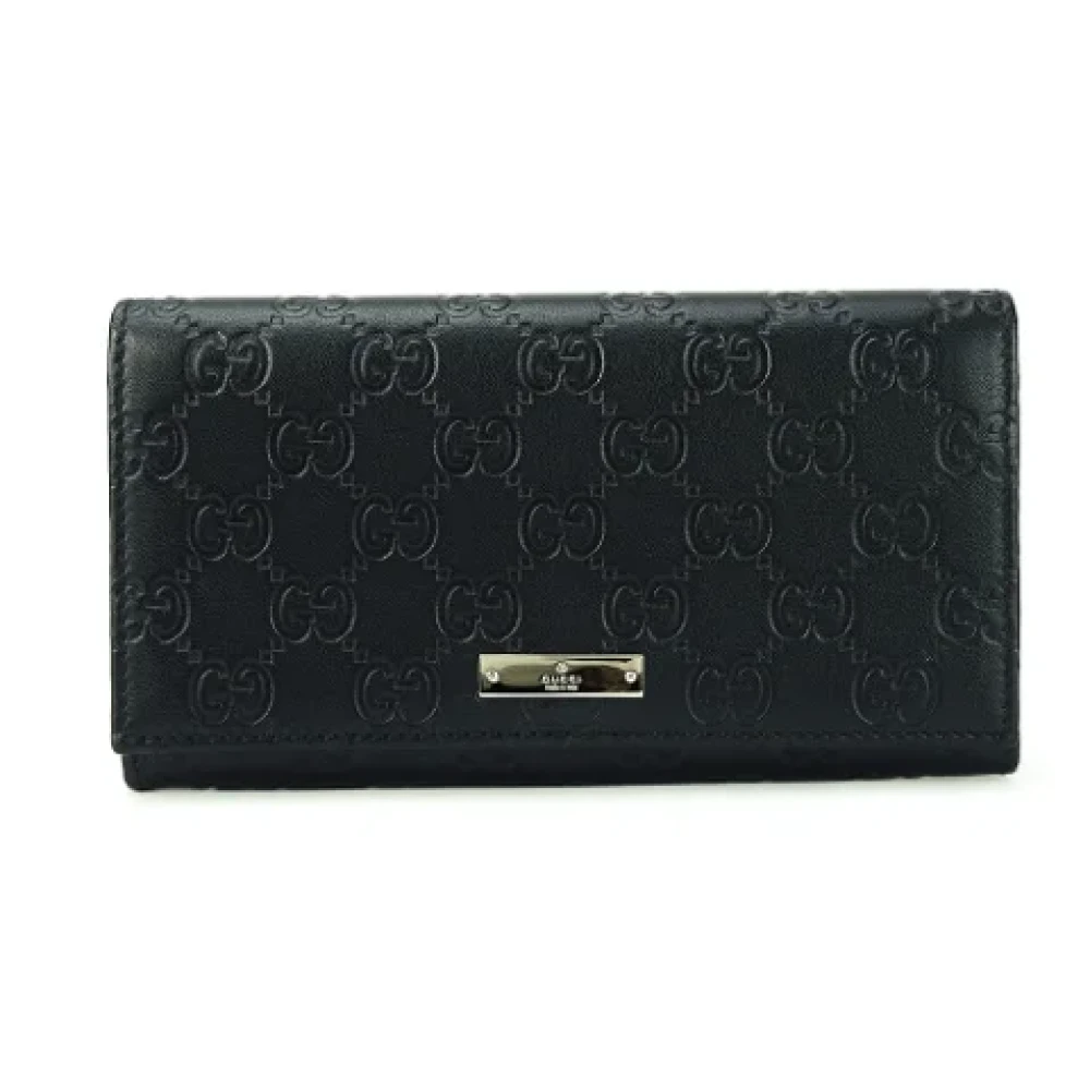 Gucci Vintage Pre-owned Leather wallets Black Dames