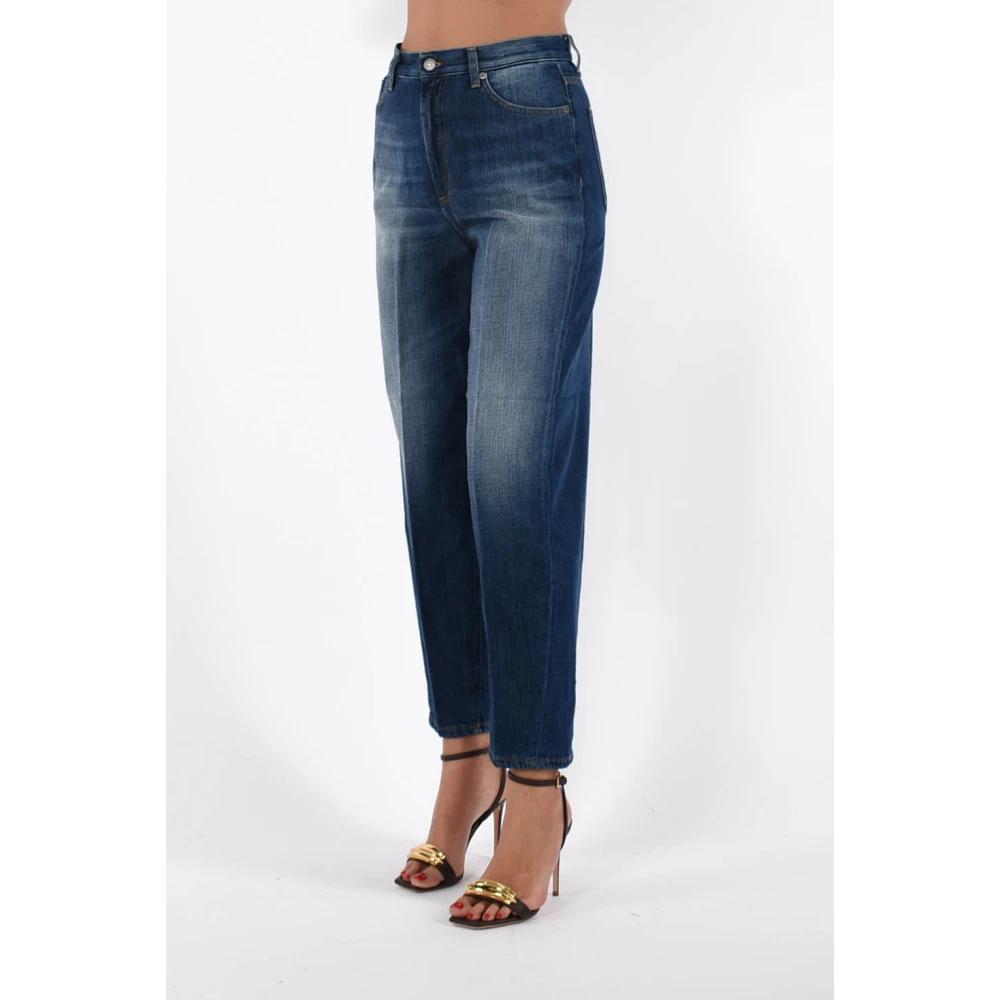 Dondup Wide leg jeans met lage taille Bessie model Blue Dames