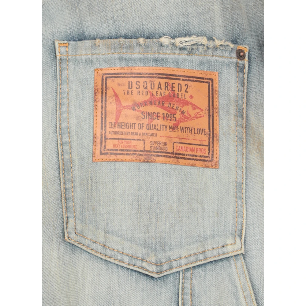 Dsquared2 Blauwe Katoenen Jeans met Vernietigd Effect Blue Heren