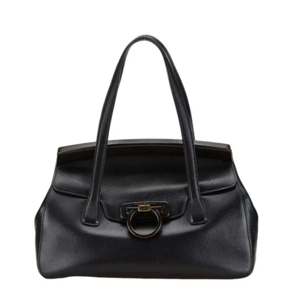 Salvatore Ferragamo Pre-owned Leather handbags Black Dames