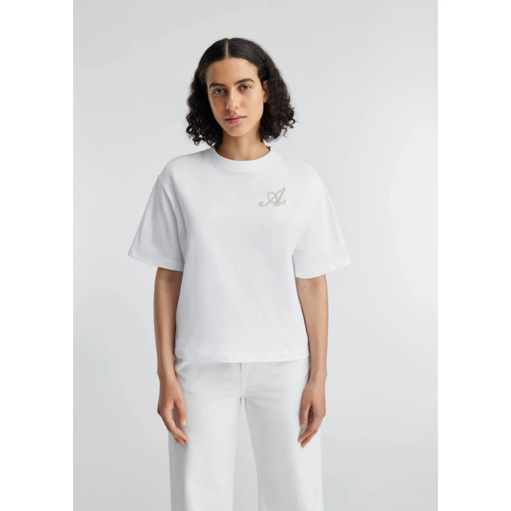 Axel Arigato Grail Geborduurd T-Shirt White Dames