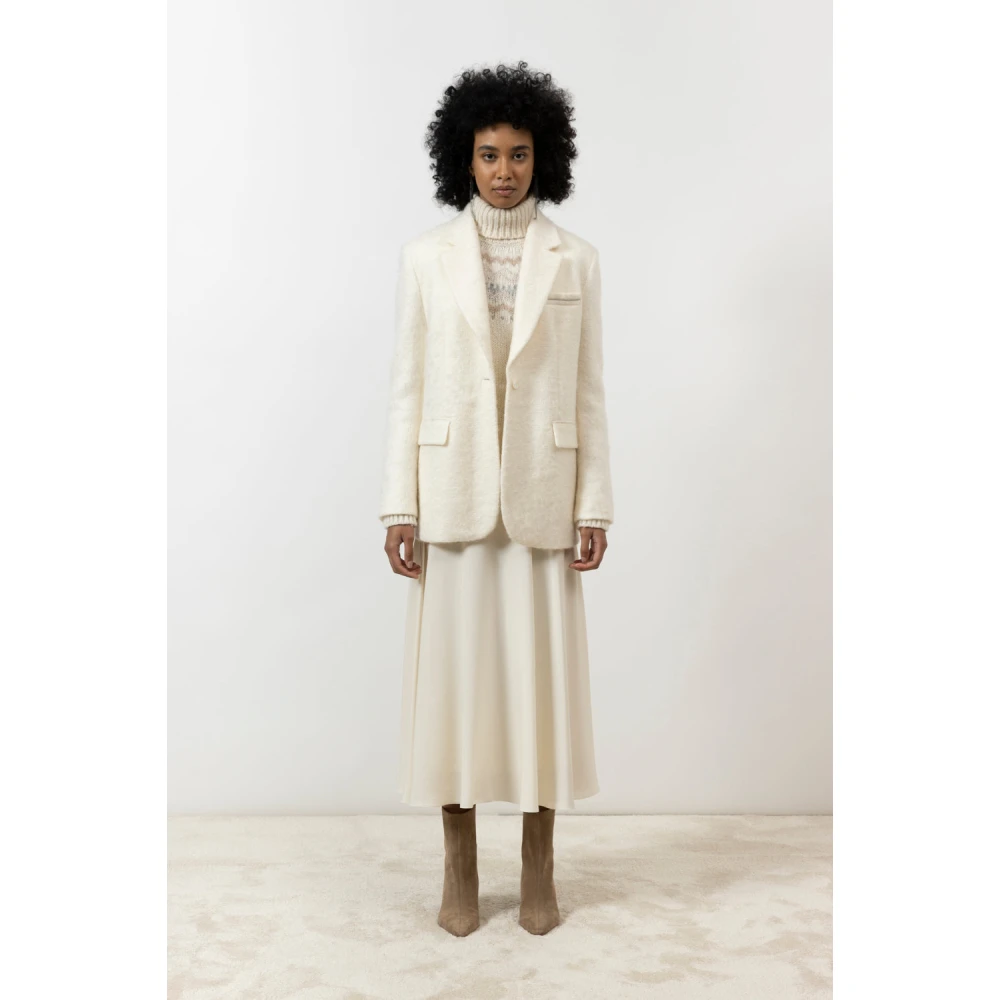 PESERICO Zachte viscose blend rok met riem Beige Dames