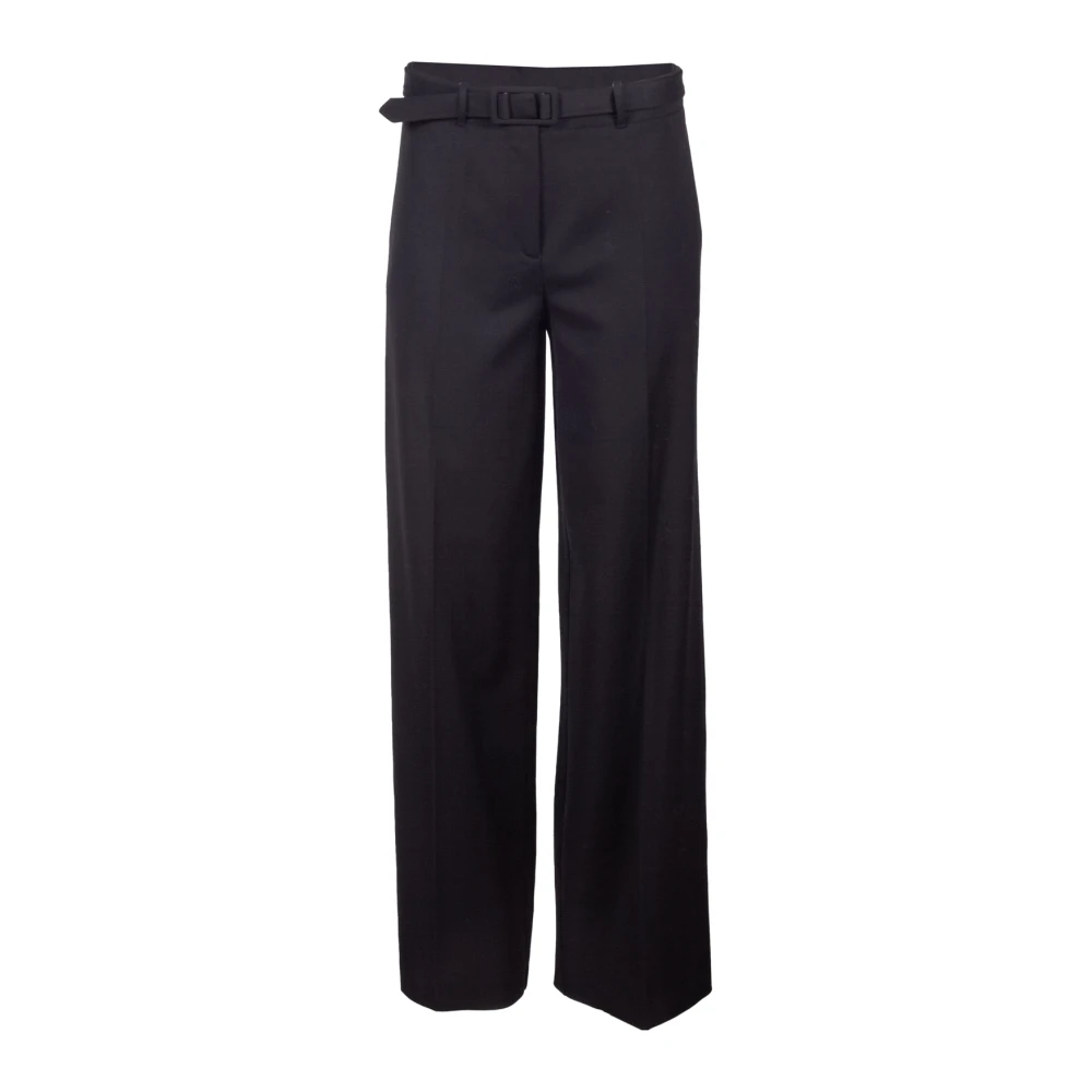 Semicouture Zwarte Perry Wijde Broek Black Dames