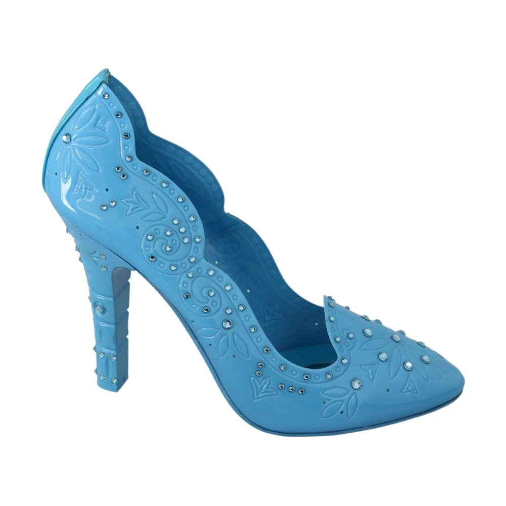 Dolce & Gabbana Crystal Floral Pumps Light Blue - Female - Pumps - Blue - 6 Uk - Shoes