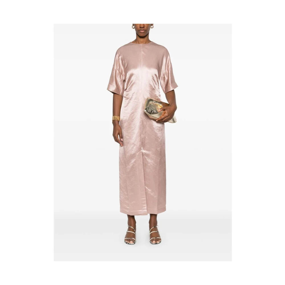 Loulou Studio Roze Crew Neck Jurk Pink Dames