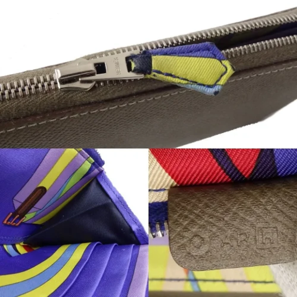 Hermès Vintage Pre-owned Canvas wallets Brown Dames