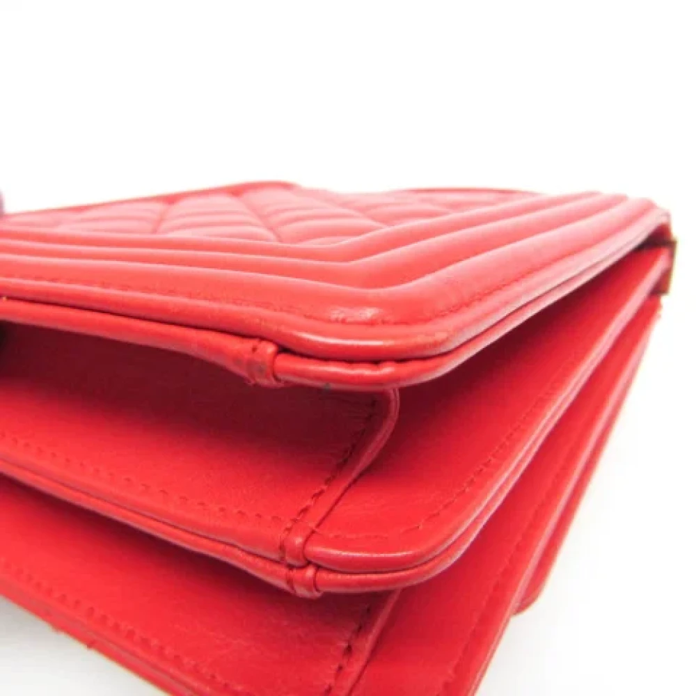 Chanel Vintage Pre-owned Leather shoulder-bags Red Dames