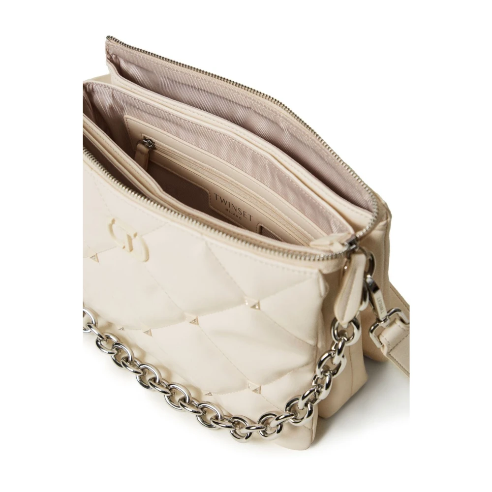 Twinset Gewatteerde witte tassen met studversiering White Dames
