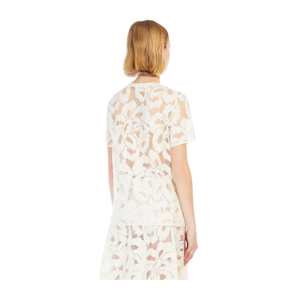 Max Mara Studio Casual Katoenen T-Shirt White Dames
