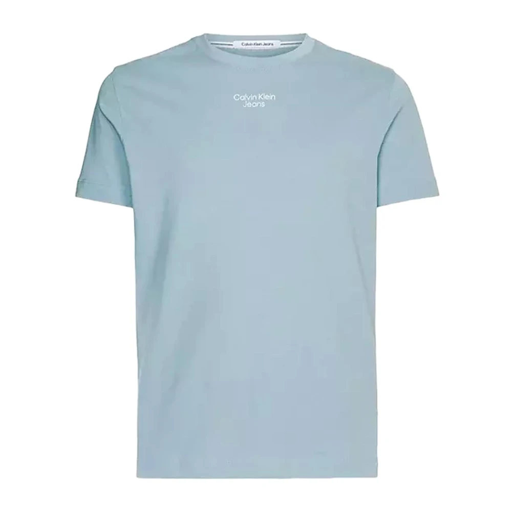 Calvin Klein Jeans Ljusblå enfärgad T-shirt för män Blue, Herr