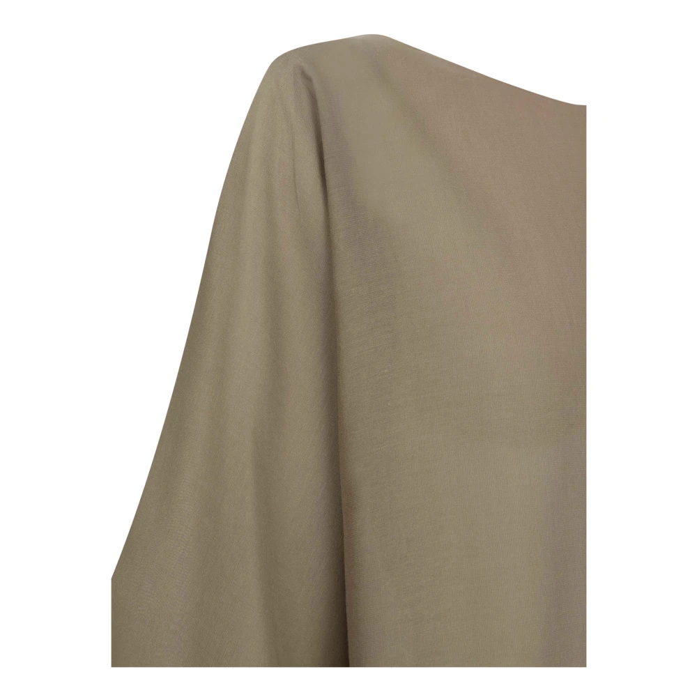 Cortana Zon khaki groene katoenen voile overhemd Green Dames