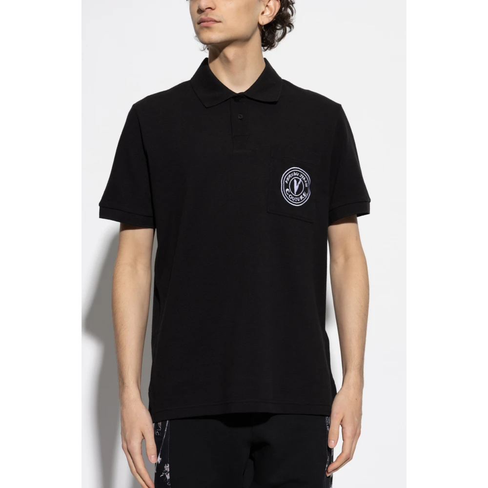 Versace Jeans Couture Polo met logo Black Heren