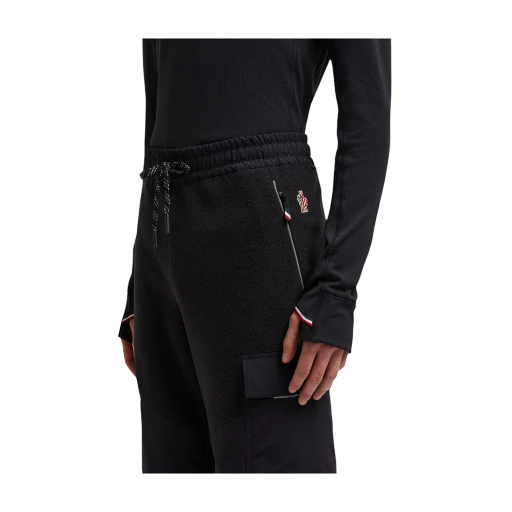 Moncler Fluwelen Fleece Trainingsbroek Zwart Black Heren