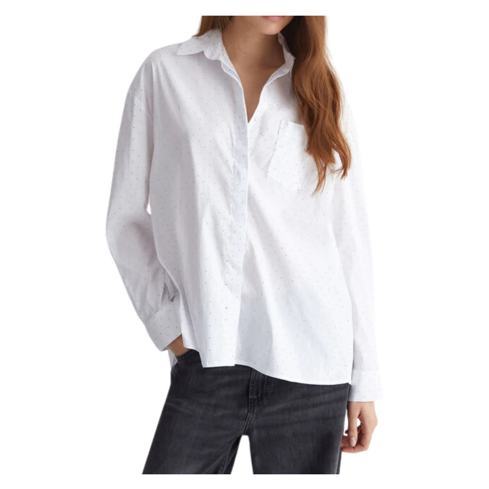 Liu Jo Witte Overhemd Popeline Stijl White Dames