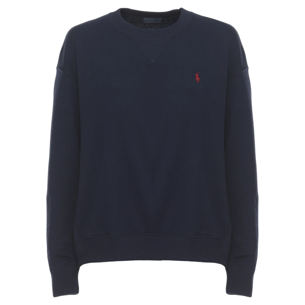 Ralph Lauren Women's Blue Cotton Fleece Crewneck Sweatshirt - Sweatshirts - M - Sweatshirts & Hoodies