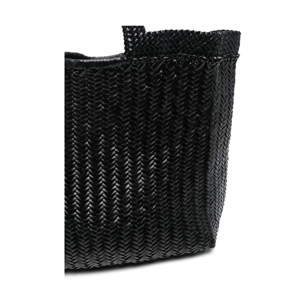 Dragon Diffusion Zwarte Geweven Leren Tote Tas Black Dames