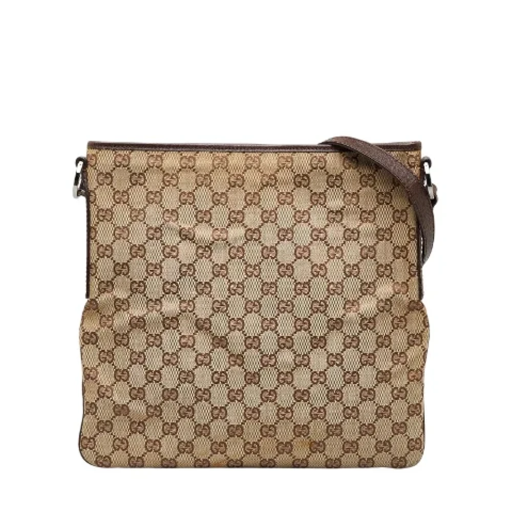 Gucci Vintage Pre-owned Canvas shoulder-bags Brown Dames