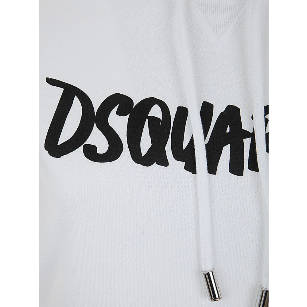 Dsquared2 Witte Mini Fit Hoodie White Dames