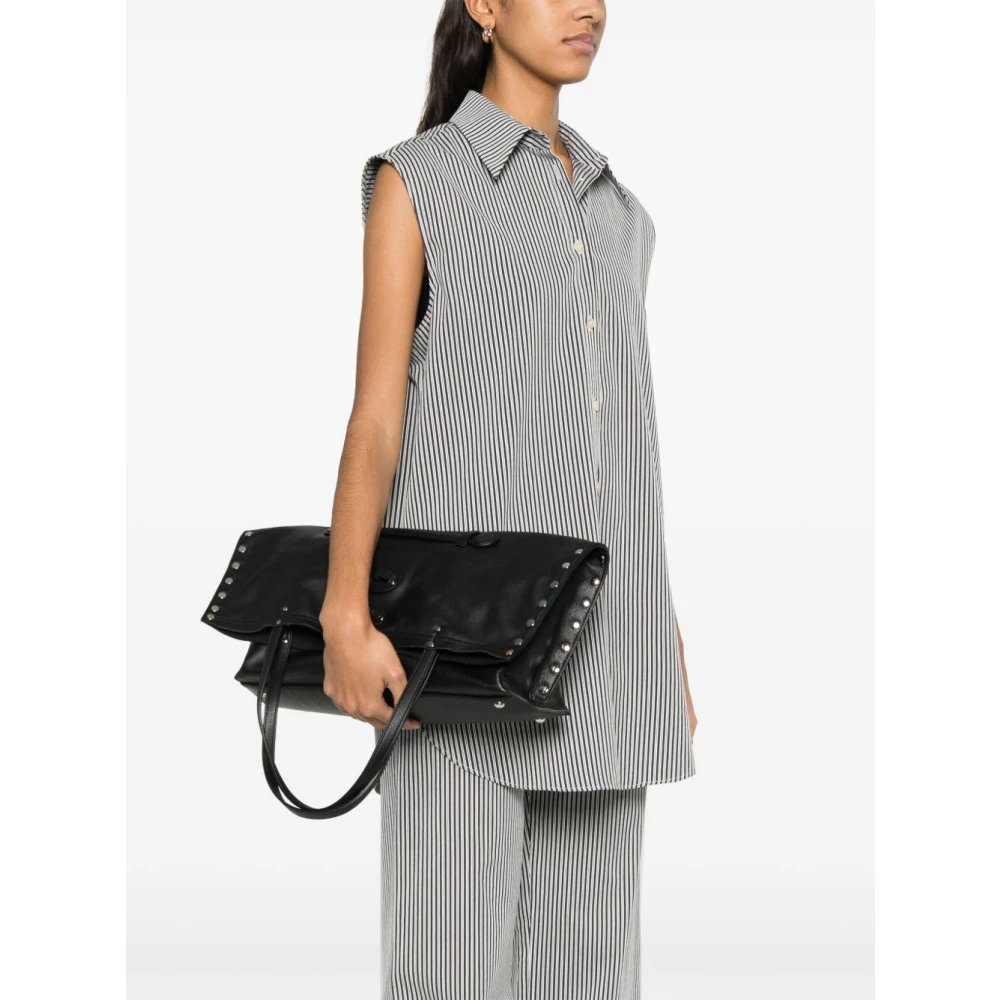 Zanellato Zwarte Foldover Top Handtas Black Dames
