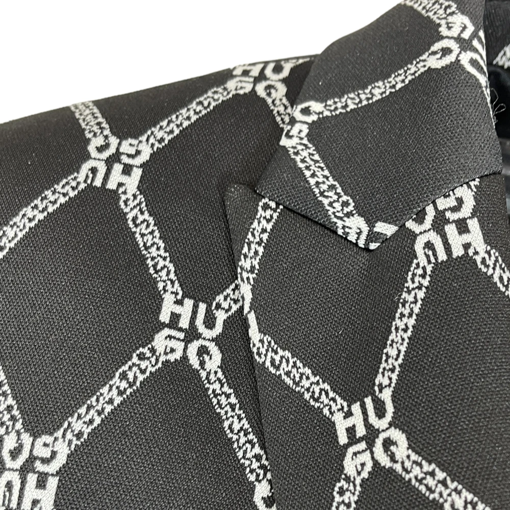 Hugo Boss Zwarte Blazer met Logopatroon Black Dames