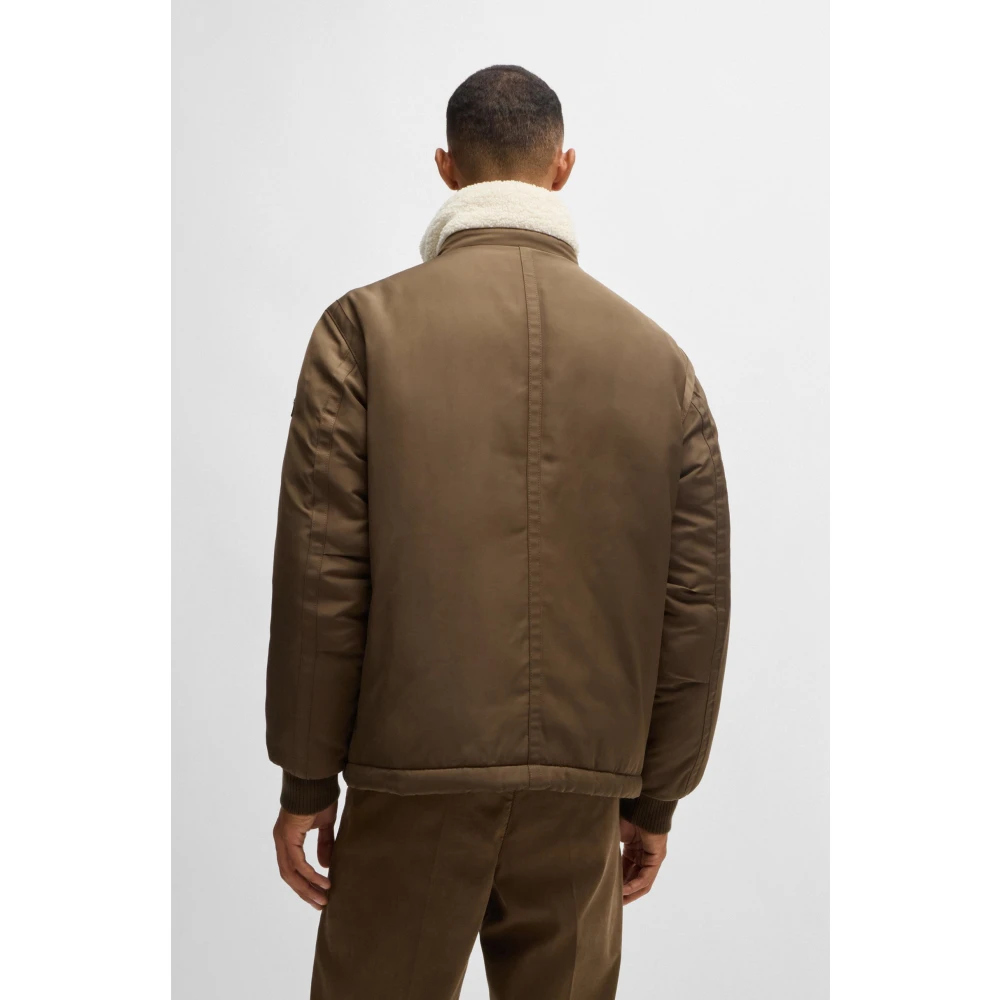 Boss Aviatorjas met bontkraag Bruin Brown Heren