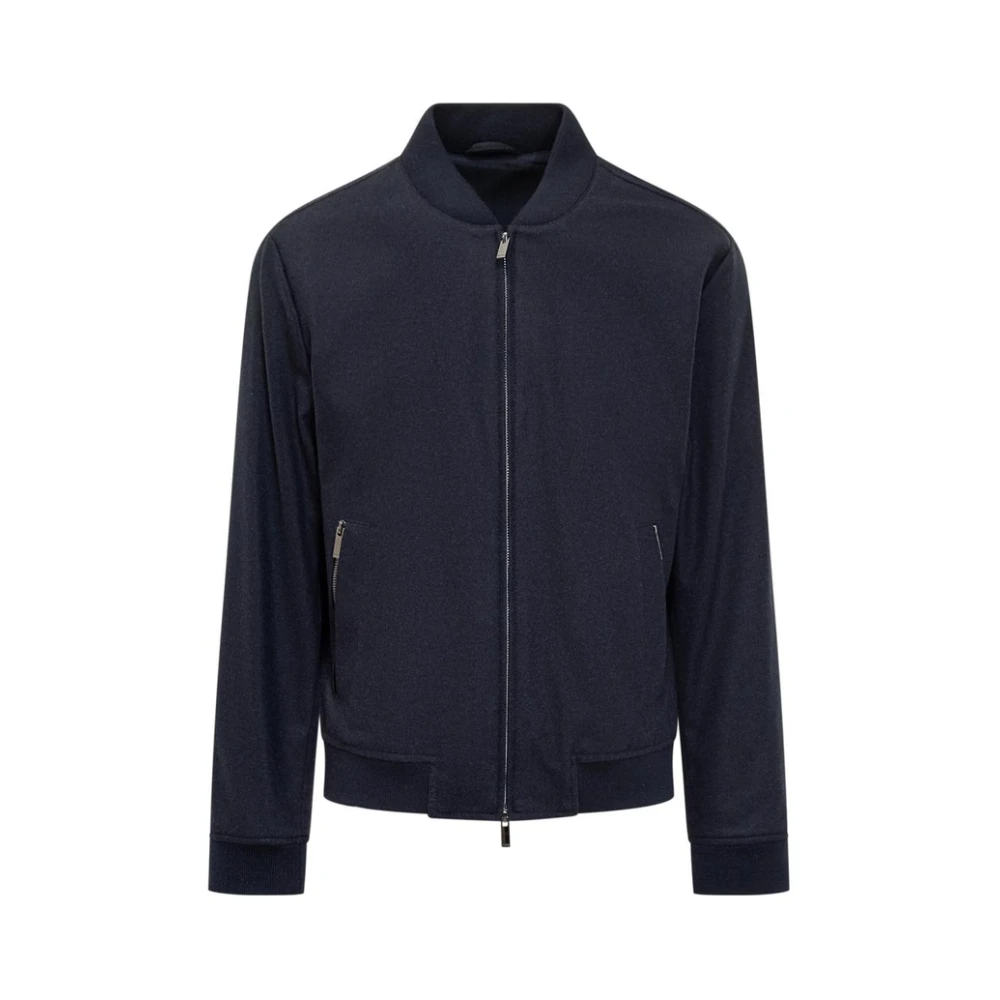 Boss Blauwe wollen bomberjack Hanry BMB Blue Heren