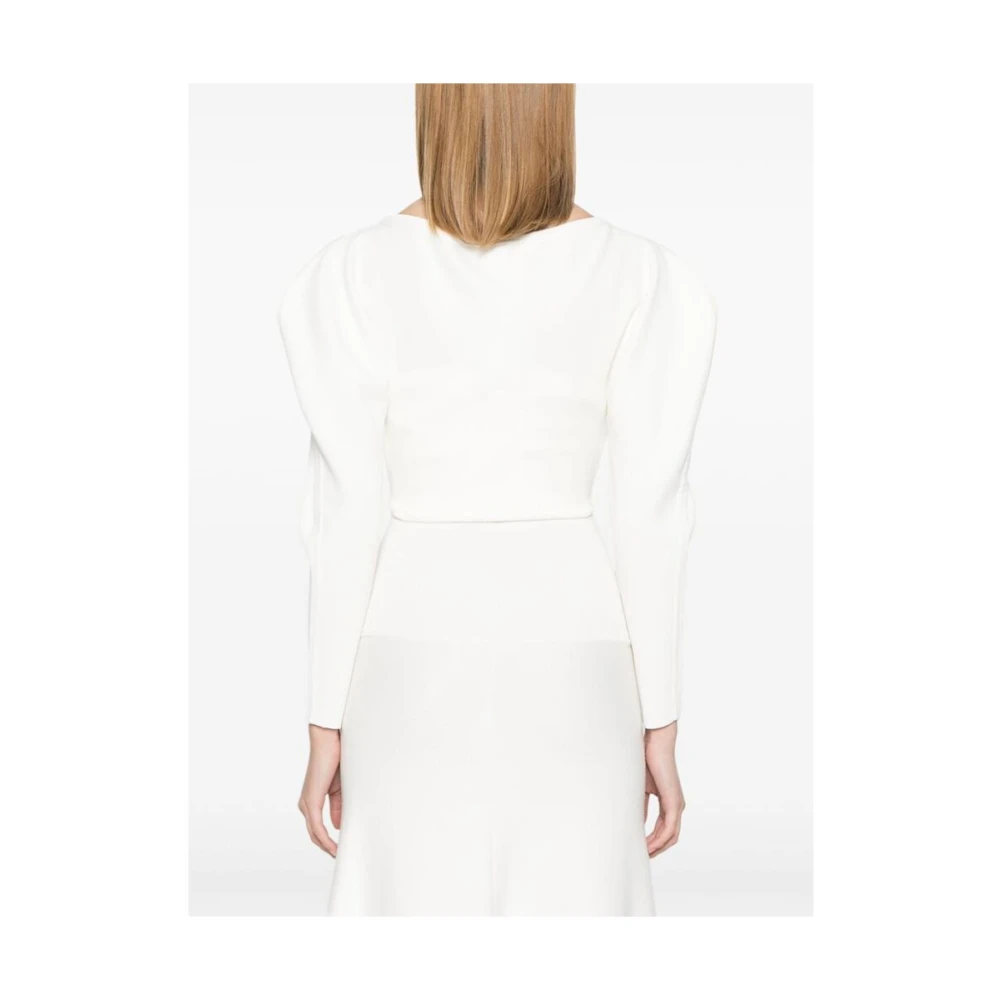 Cult Gaia Witte Gebreide Diepe V-Hals Trui White Dames