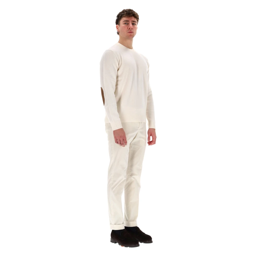 Herno Cashmere Trui met Suède Patches Beige Heren