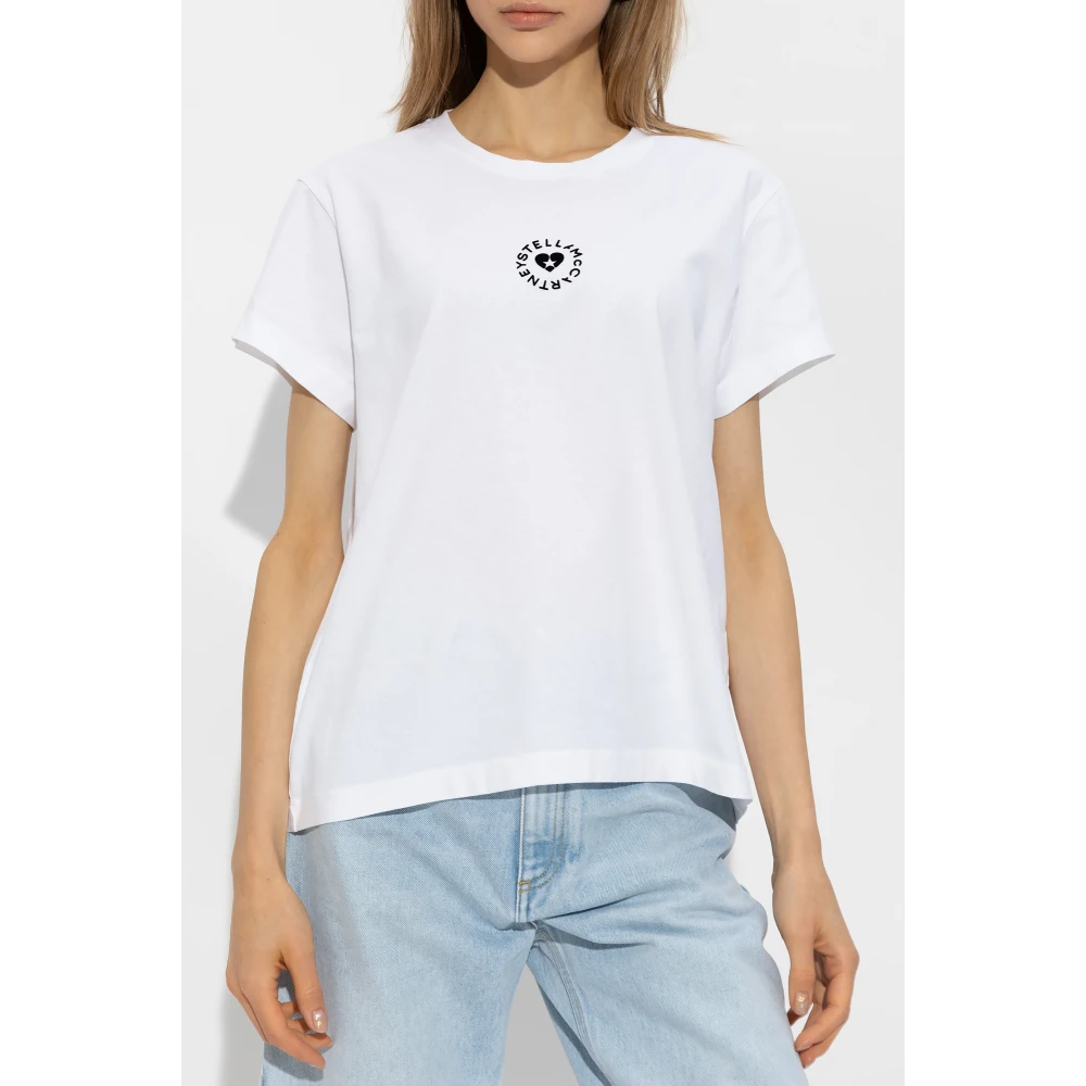 Stella Mccartney T-shirt met logo White Dames