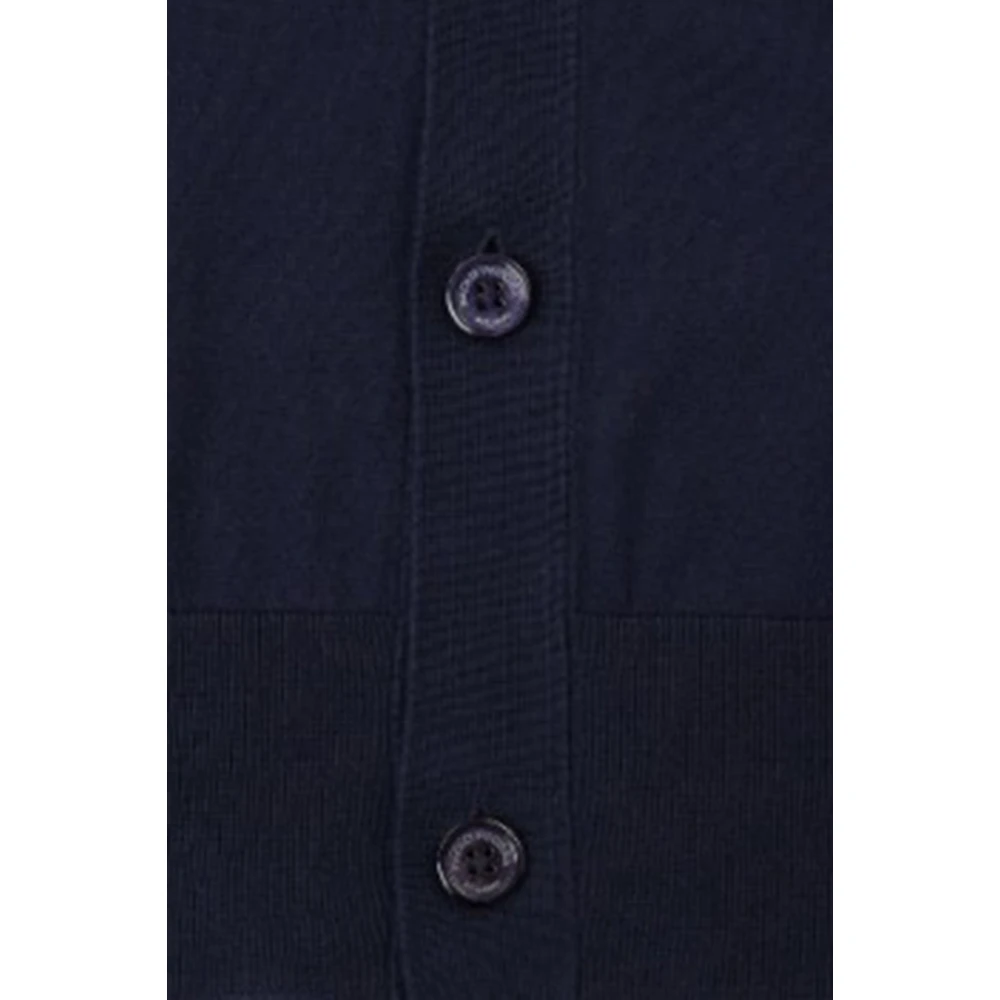 Paolo Pecora Blauwe Gebreide Shirt Blue Heren