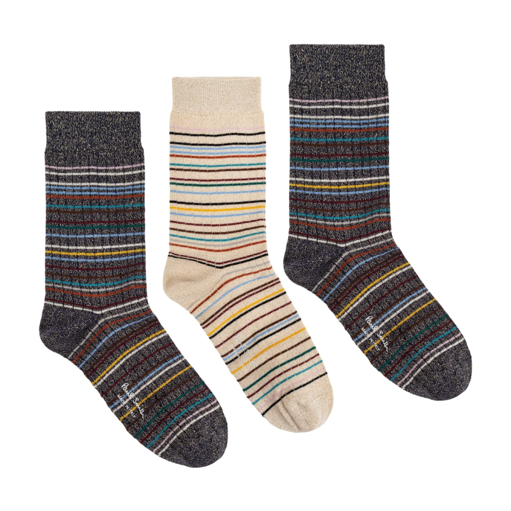 Paul Smith Driepak katoenen sokken met lurex draad Multicolor Dames