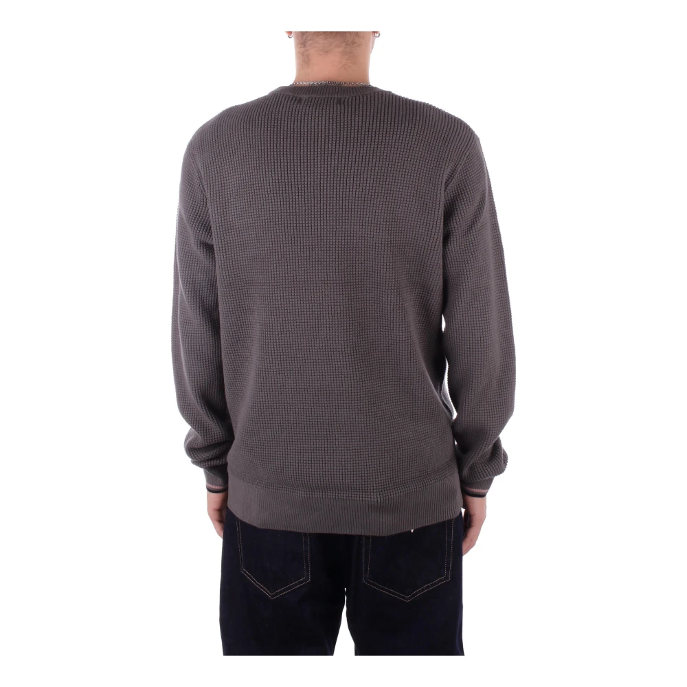 Fred Perry Groene Logo Trui Stijlvol Detail Brown Heren