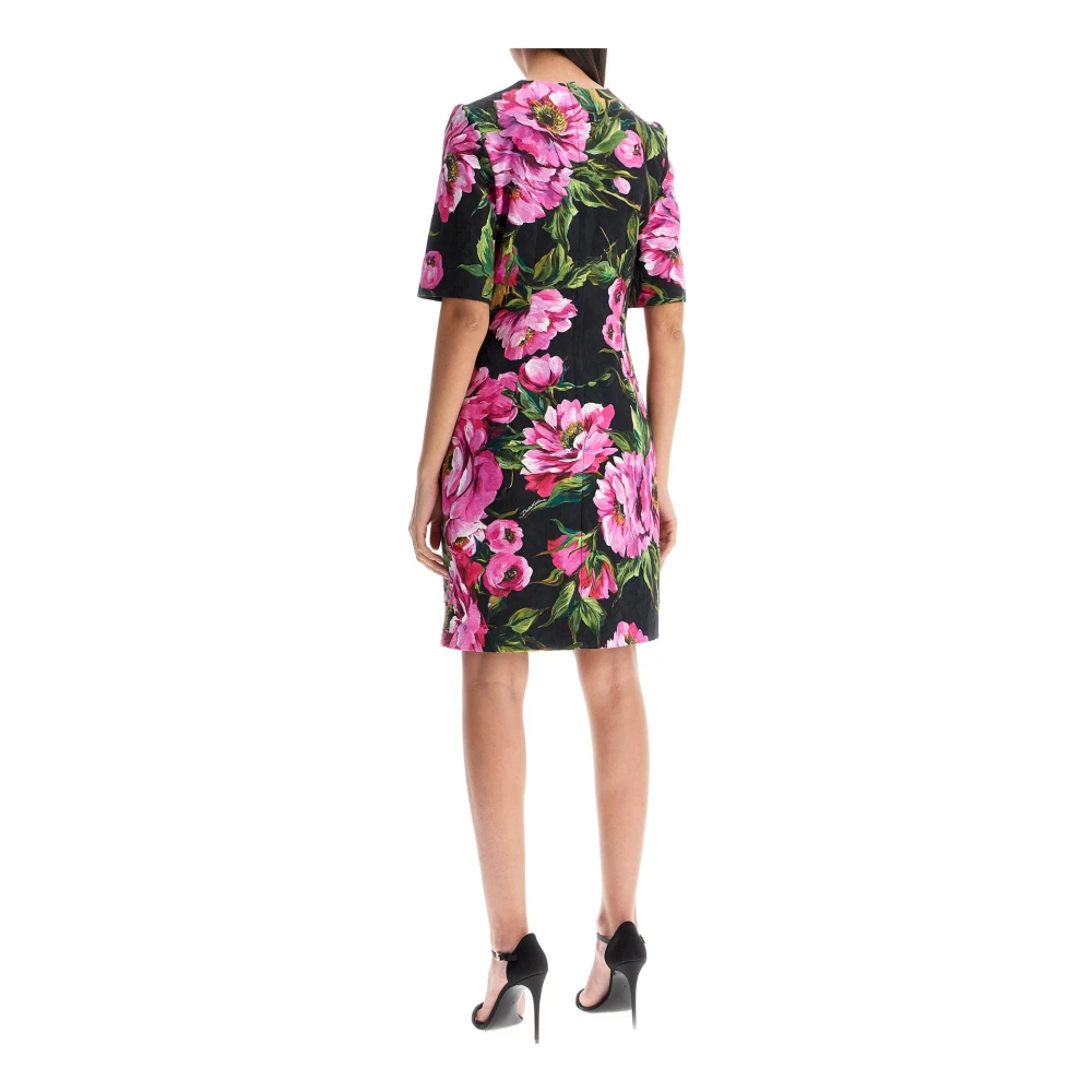 Dolce & Gabbana Bloemen Pioen Katoenen Zomerjurk Multicolor Dames