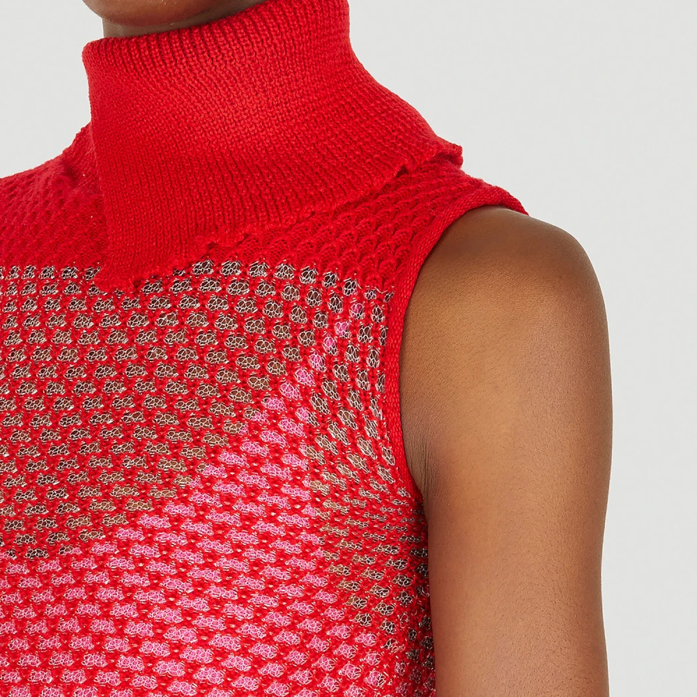 Louise Lyngh Bjerregaard Mesh Gebreide Jurk Red Dames