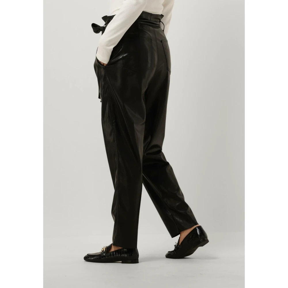Mes Demoiselles Zwarte Leatherlook Broek Brock Black Dames