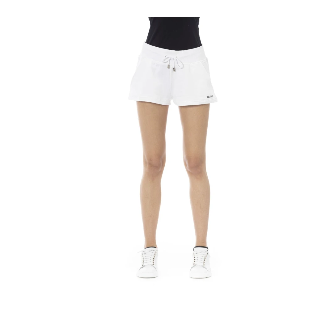 Just Cavalli Women's White Beachwear Shorts - Felpa Elastic Waist - Short Shorts - L- Shorts