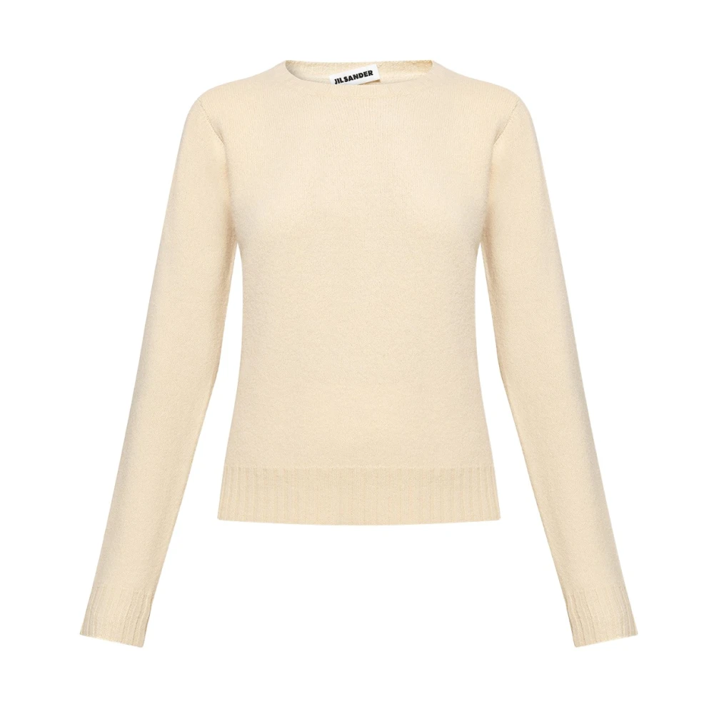 Jil Sander Donna Beige - Maglione Girocollo In Lana - Knitwear - M