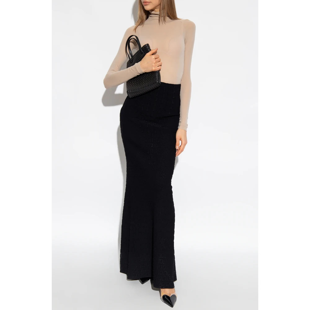 Alaïa Maxi rok met dierenmotief Black Dames