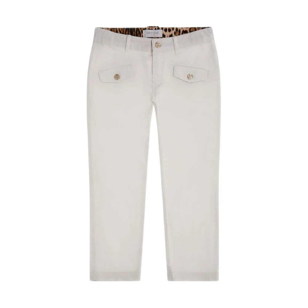 Roberto Cavalli Girls White Trousers, 6 Y, Chic Adventure Trousers