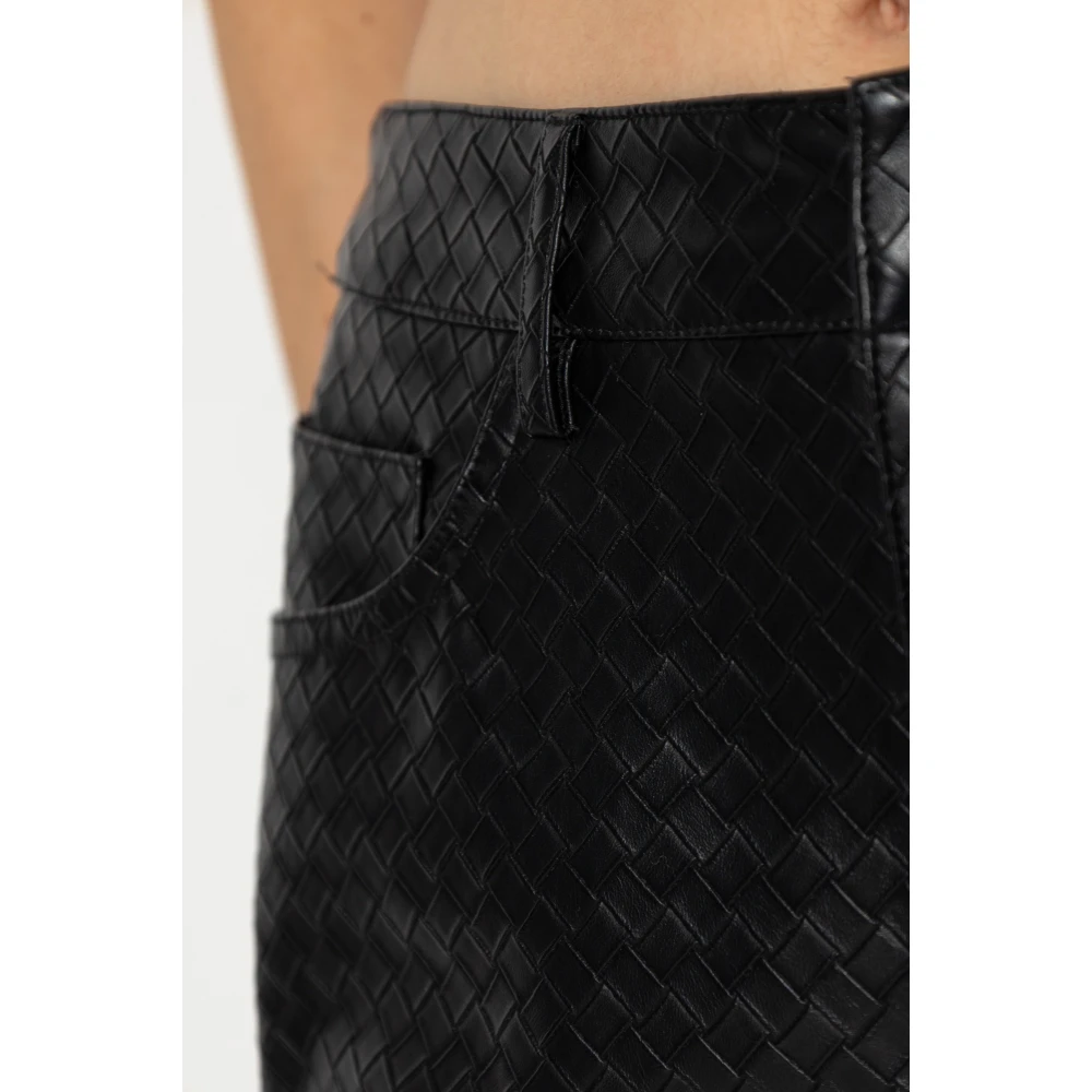 Rotate Birger Christensen Eco leren broek Black Dames