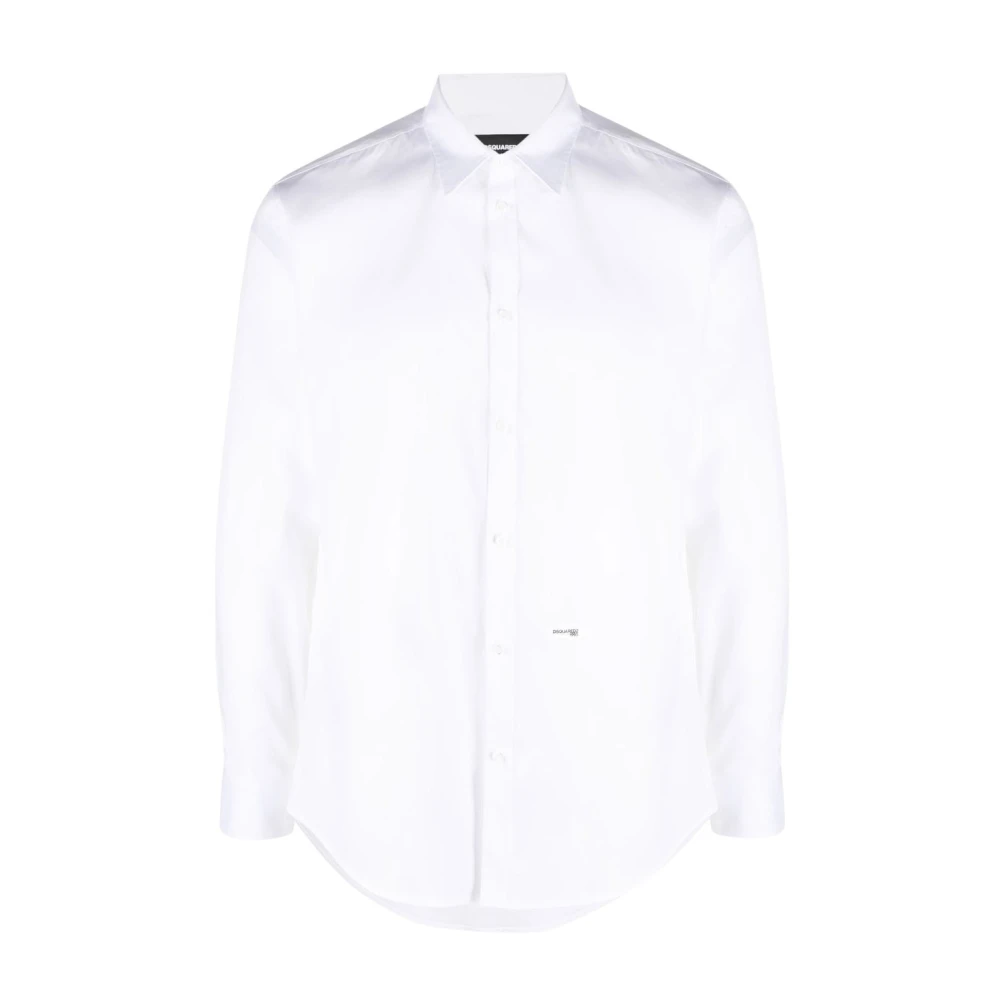 Dsquared2 , Casual Shirts, Male, White, M, Elegant White Shirt