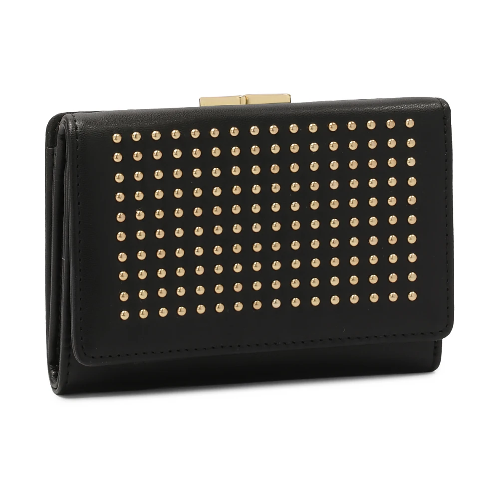 Kazar Uitgevouwen zwarte portemonnee met zilveren strass Multicolor Dames