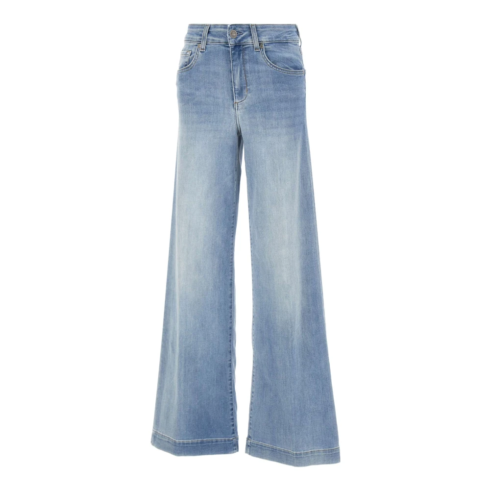 Liu Jo Vrouw Blauw Jeans Dames, W27, Katoen, Wide Jeans