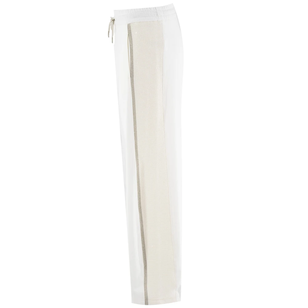 Panicale Joggerbroek met contrasterende zijprofielen Beige Dames