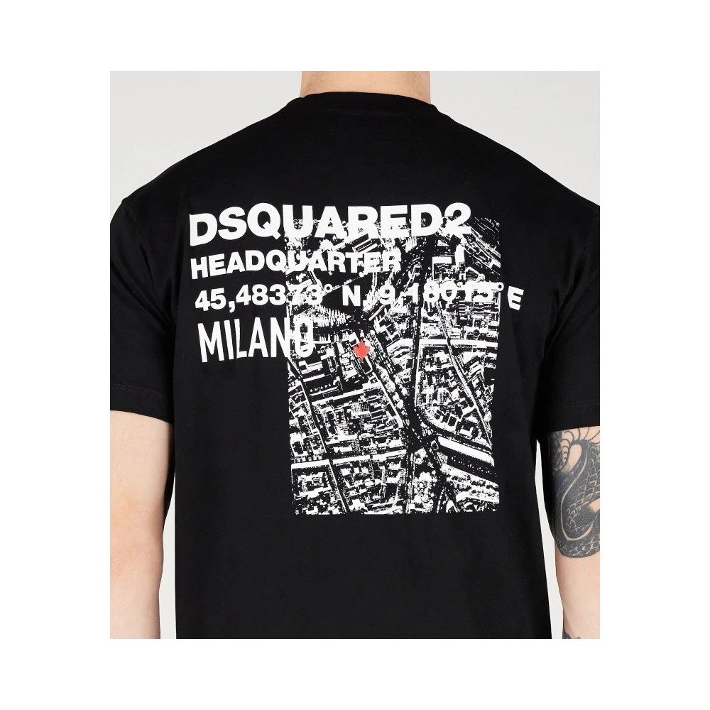 Dsquared2 Stijlvol T-shirt met uniek ontwerp Black Heren