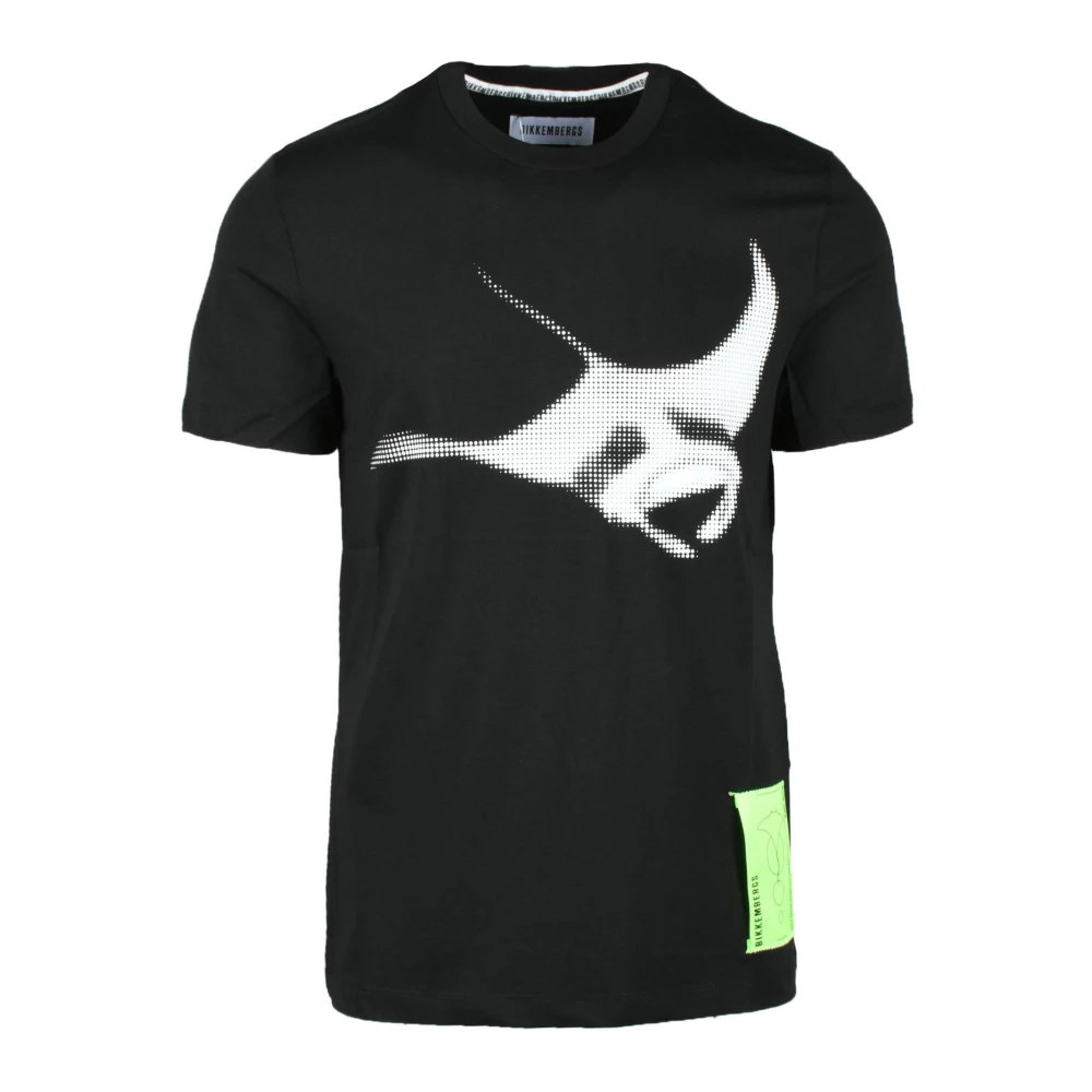 Bikkembergs Katoen Elastaan T-shirt Black Heren