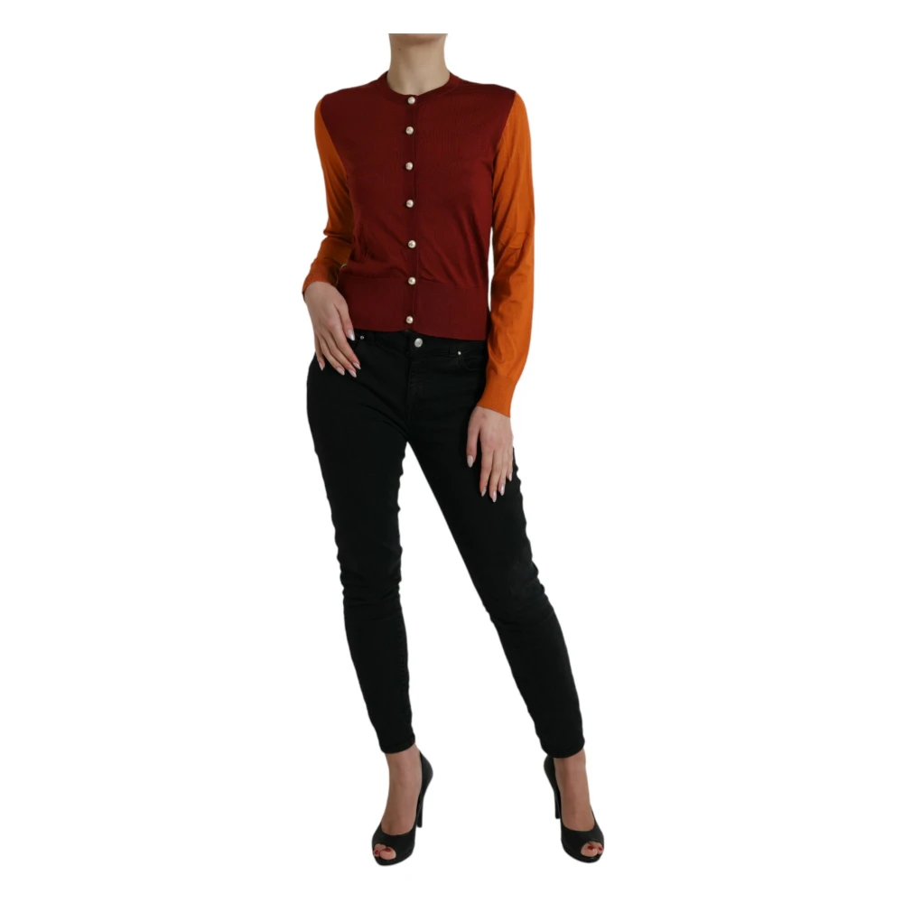 Dolce & Gabbana Luxe Zijden Gebreide Vest in Helder Tinten Multicolor Dames
