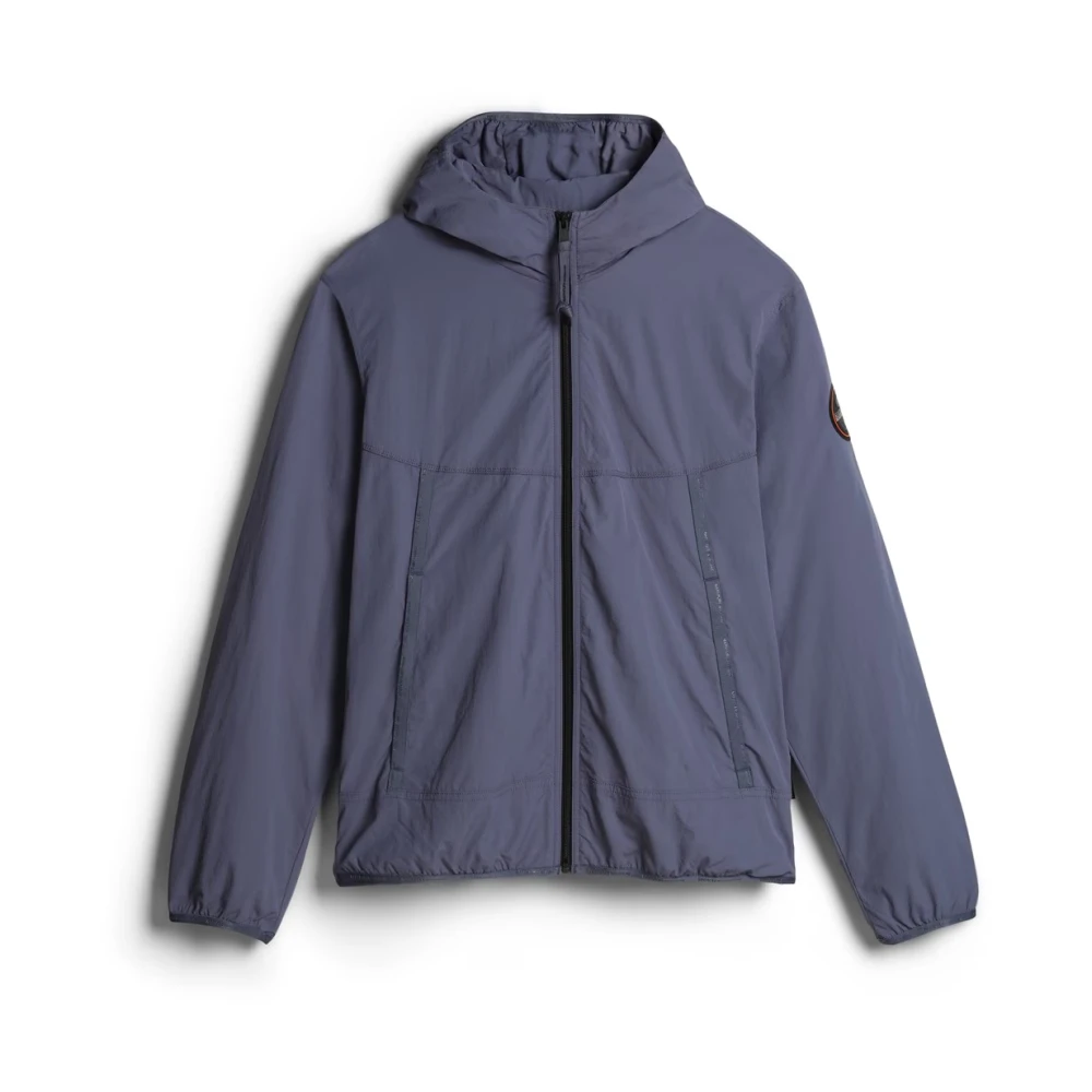 Napapijri Men's Blue Windbreakers, S, Grisail Jacket With Zip Fastening